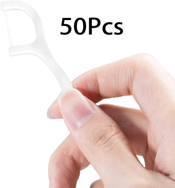 50pcs Dental Floss Stick Flossing String Tooth Picks Flossers Teeth Plaque Oral - Image 3