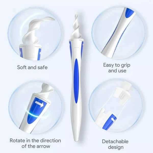 Ear Wax Remover Tool Safe Spiral Ear Cleaner with 16 Soft Tips - Image 4