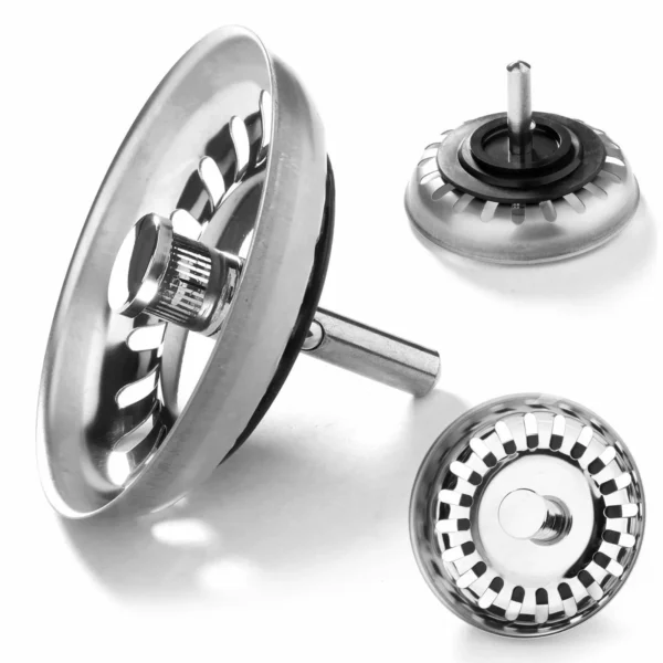 Stainless Steel Sink Strainer Plug 82mm Replacement Waste Plug for Kitchen - Image 2