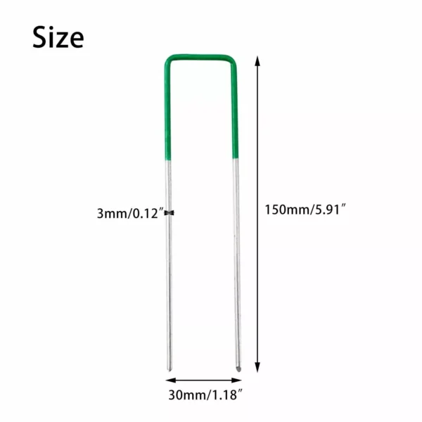 Heavy Duty Metal U Shaped Turf Pin Ground Staples Garden Tent Securing Pegs - Image 5