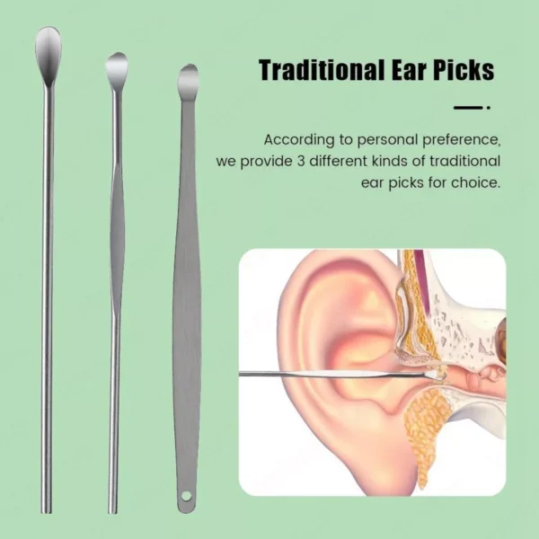 6X Stainless Steel Ear Wax Remover Ear Cleaner Set  Ear Pick Ear Wax Removal Tool Kit - Image 13